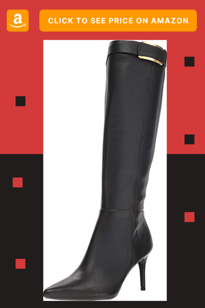 knee high boots for elegant look with leather pants