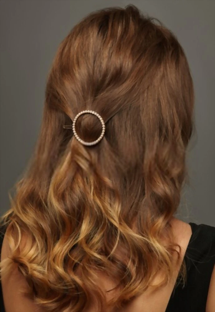 Half up half down hairstyle example